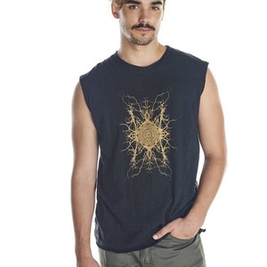Men Singlet, Cyberpunk Top, Steampunk Top, Festival Clothing, Psychedelic Top, Beach Tank Top, Sacred Geometry Top, Burning Man Top