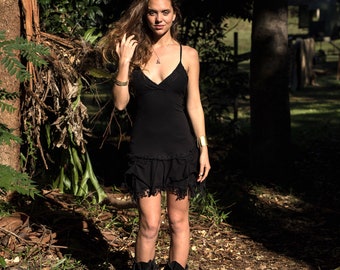 Black & Pink Holiday Dress w/ Velvet Bodice & Cheetah