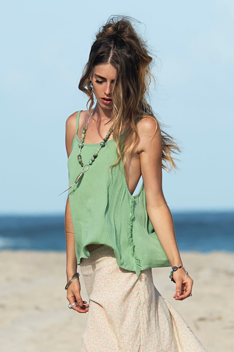 Linen Backless Top Beach Tank Top Linen Clothing Pink Tank Etsy