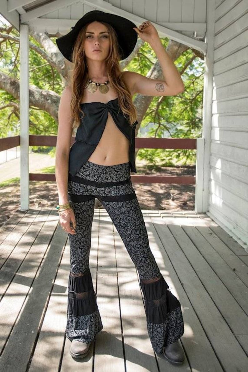 Bell Bottom Pants, Flare Pants, Steampunk Pants, Pixie Pants, Festival Pants, 1970's Pants, Hippie Pants, Boho image 2