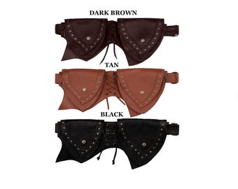 Utility Belt With Pocket, Festival Leather Pocket Belt