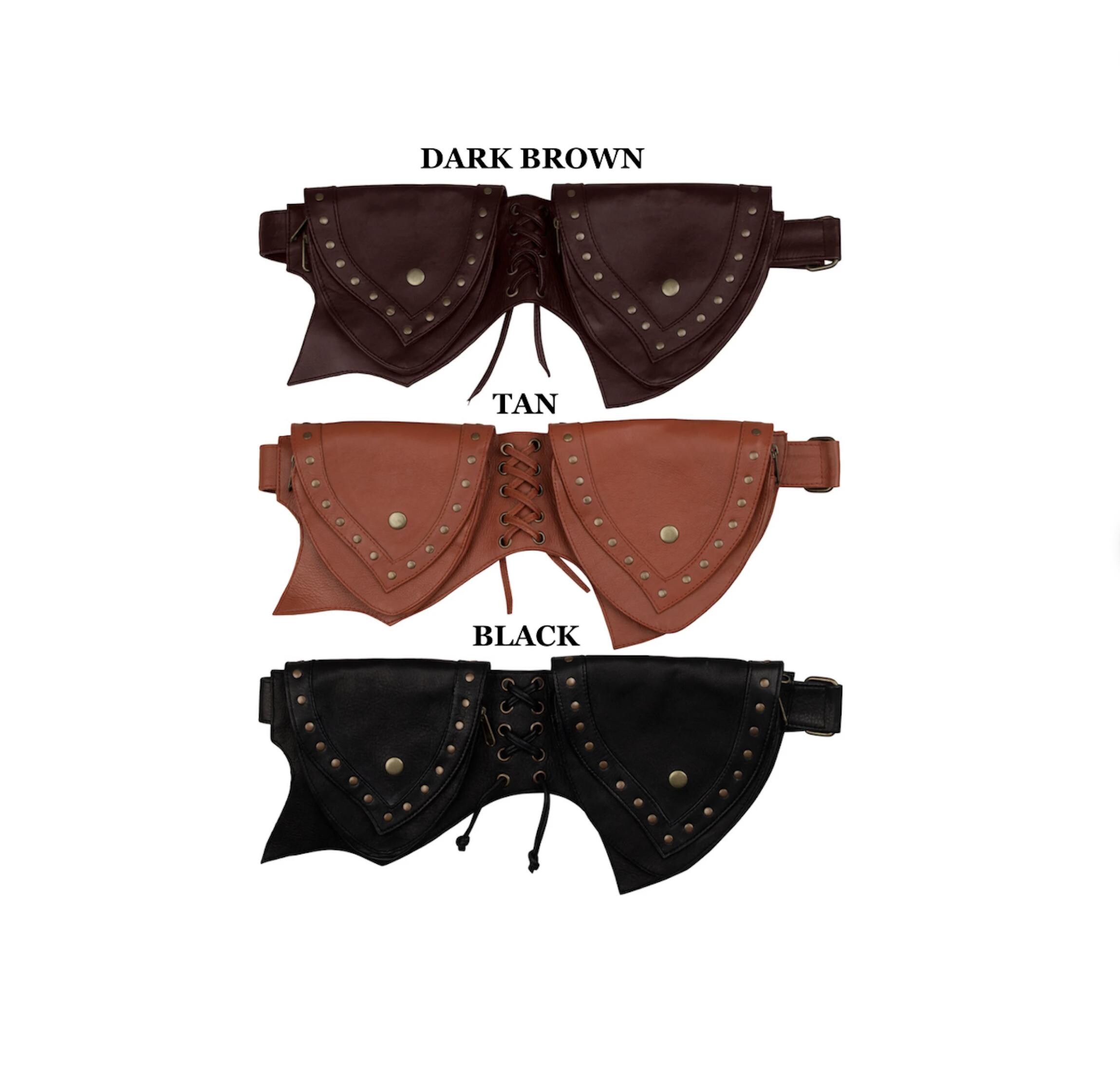 Utility Belt With Pocket, Festival Leather Pocket Belt
