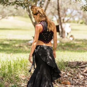 Krótkie kamizelki damskie, kamizelki gorsetowe, kamizelki pirackie, Psy Trance Goa, ubrania w stylu Pixie, kamizelki wróżek, kamizelki burleskowe, kamizelki cygańskie, ubrania elfów, ubrania hipisowskie zdjęcie 5