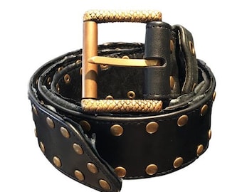 Leather Pirate Belt, Steampunk Belt, Studded Belt, Psychedelic Belt, Brown Leather Belt, Festival Accessories, Cyberpunk Belt, Unisex Belt