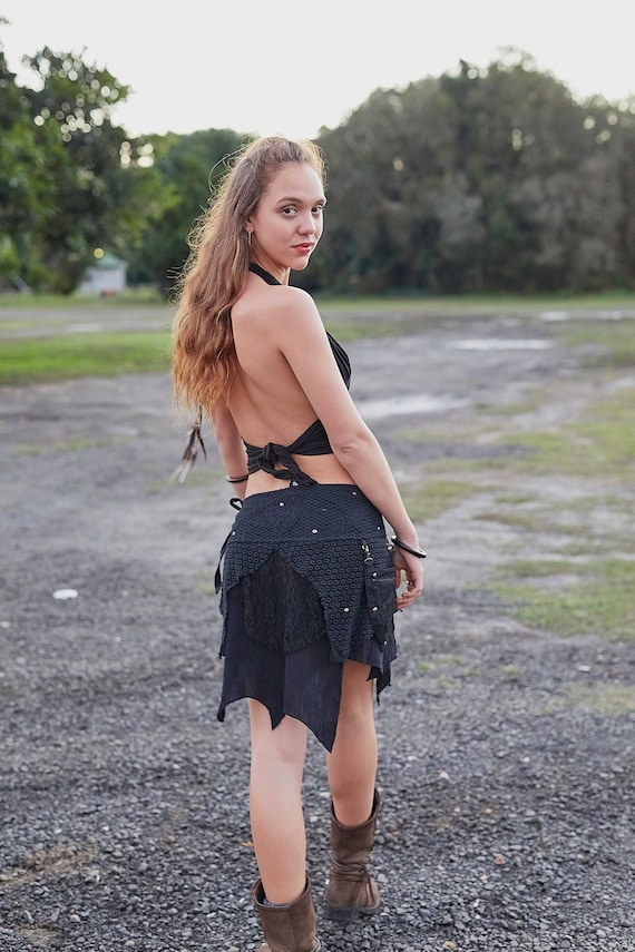 Cyberpunk Clothing, Steampunk Skirt, Pixie Skirt, Boho Skirt, Gypsy Skirt, Goa Clothing, Steampunk Clothing, Fairy Skirt, Asymmetrical Skirt