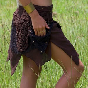 Cyberpunk Clothing, Steampunk Skirt, Pixie Skirt, Boho Skirt, Gypsy Skirt, Goa Clothing, Steampunk Clothing, Fairy Skirt, Asymmetrical Skirt image 12