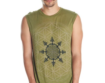 Vêtements de festival pour hommes, Débardeur Goa, Vêtements de géométrie sacrée, Débardeur pour homme, Vêtements psychédéliques, Haut Fleur de vie, Débardeur Burning Man