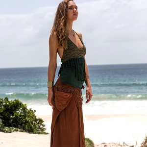 Brown Pixie Skirt, Loose Maxi Skirt, Festival Clothing, Tribal Skirt ...