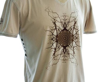 Psychedelisches T Shirt, Hippy Kleidung, Psy Trance Goa, Psychedelische Kleidung, Heilige Geometrie Tribal Kleidung, Fraktal Kleidung, Festival