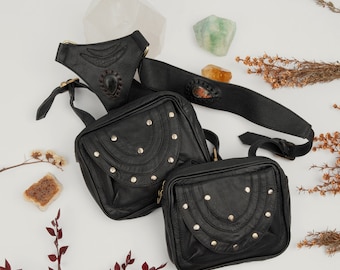 Lederholstertasche, Burning-Man-Lederholstergürtel, Utility-Gurt, Festivalgürtel, Taschenholster, Steampunk-Utility-Holstertasche