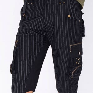 Steampunk Clothing, Men Gothic Shorts, Festival Pants, Steampunk Pants, Cargo Shorts, Psytrance Clothing, Grunge Burning Man Clothing image 1