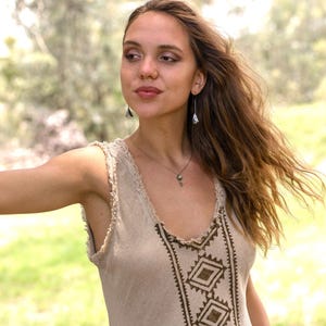 Boho Ethnic Dress, Raw Cotton Dress, Tribal Maxi Dress, Block Printed Dress, Tribal Clothing, Summer Beach Dress, Earthy Clothing image 9
