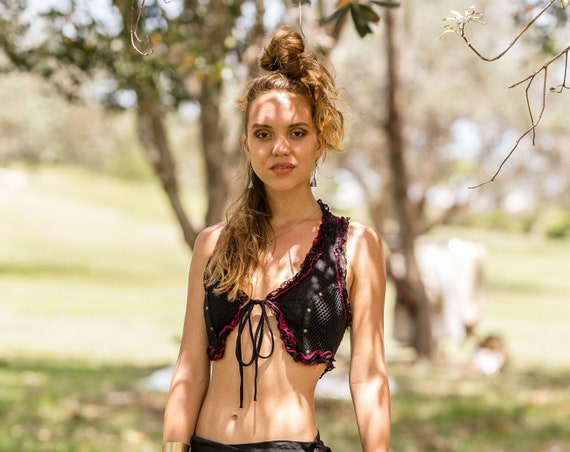 Women Short Vest, Corset Vest, Pirate Vest, Psy Trance Goa, Pixie Clothing, Fairy Vest, Burlesque Vest, Gypsy Vest, Elven Clothing, Hippie