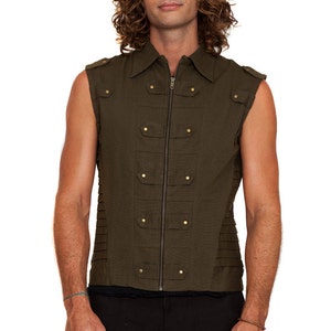 Green Mens Vest, Festival Clothing, Steampunk Vest, Cyberpunk Clothing, Pirate Vest, Rave Clothing, Psychedelic Clothing, Burning Man Vest