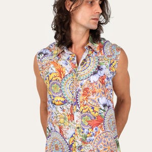 Summer Shirt, Boho Clothing, Beach Shirt, Psychedelic Clothing, Tribal Shirt, Men Vest, Festival Clothing, Burning Man Shirt, Psy Trance Goa