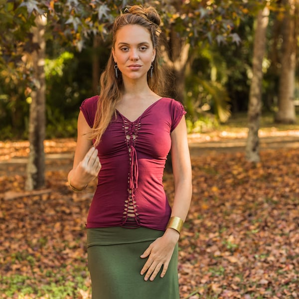 Frauen Pixie Top, Festival Kleidung Frauen, Fee geflochtenes Top, Hippie Frauen Kleidung, Elfen Kleidung, Pixie Kleidung, Boho Top,Psy Kleidung