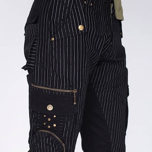 Steampunk Clothing, Men Gothic Shorts, Festival Pants, Steampunk Pants, Cargo Shorts, Psytrance Clothing, Grunge Burning Man Clothing image 2