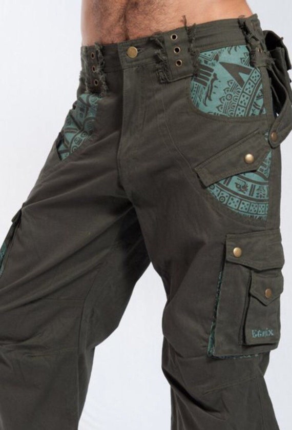 Men Cargo Pants Festival Pants Cyberpunk Loose Pants Psy Trance