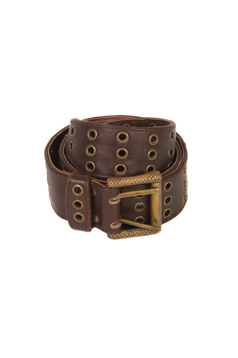Men Studded Belt Brown Leather Belt Steampunk Belt Pirate | Etsy