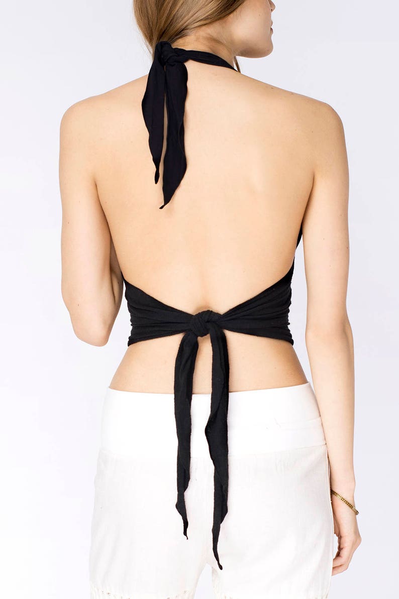 Linen Boho Top Linen Clothing Linen Halter Top Open Back Etsy