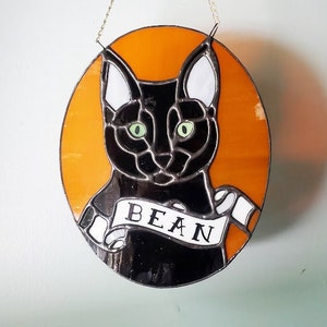 Custom Pet Portrait Deluxe, One of a Kind Stained Glass Sun Catcher Pet Memorial Made to Order image 4