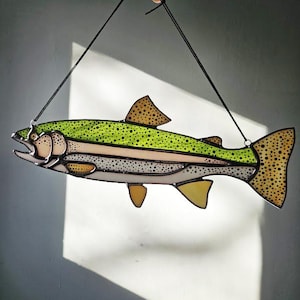 Stained Glass Trout - Handmade Sun Catcher - Rainbow Trout, Brook Trout, or Brown Trout
