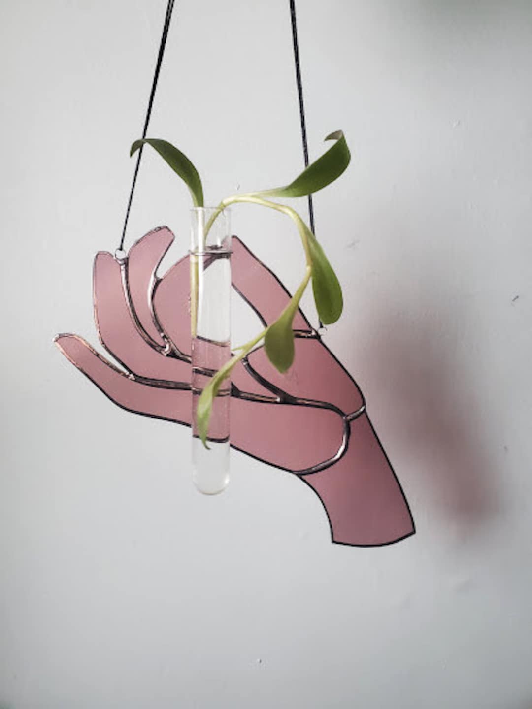 Stained Glass Bud Vase Hand Shaped Propagation Station Etsy