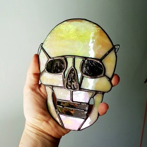 Mini Skull Stained Glass Hanging Stained Glass Made to Order image 8