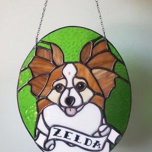 Custom Pet Portrait Deluxe, One of a Kind Stained Glass Sun Catcher Pet Memorial Made to Order image 3