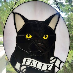 Custom Pet Portrait Deluxe, One of a Kind Stained Glass Sun Catcher Pet Memorial Made to Order image 8