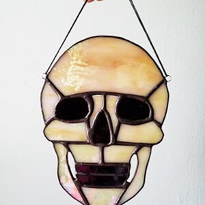 Mini Skull Stained Glass Hanging Stained Glass Made to Order image 3