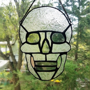 Mini Skull Stained Glass Hanging Stained Glass Made to Order image 4