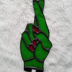 Fingers Crossed Witch Hand Sun Catcher Stained Glass Made to Order image 2