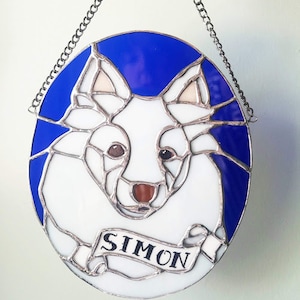 Custom Pet Portrait Deluxe, One of a Kind Stained Glass Sun Catcher Pet Memorial Made to Order image 9