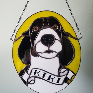 Custom Pet Portrait Deluxe, One of a Kind Stained Glass Sun Catcher Pet Memorial Made to Order image 2