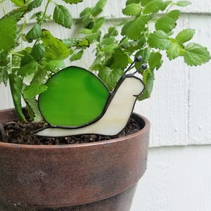 Snail Plant Stake Stained Glass Planter Accessory Made to Order image 5