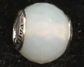 Pandora, Bracelet Charms, Beads, Dangles Geometric Facets, Opalescent White Crystal New s925 Sterling Silver Fully Stamped