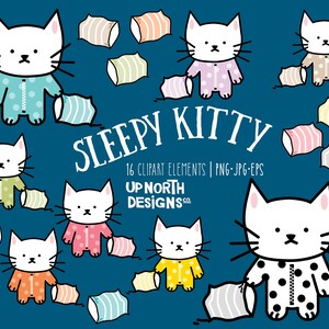 Sleepy kitty bedtime clipart this pyjama kitty is ready for a sleepover or a pyjama party. Or maybe sleepy kitty just wants to get to bed.