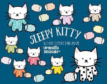 Sleepy kitty bedtime clipart this pyjama kitty is ready for a sleepover or a pyjama party. Or maybe sleepy kitty just wants to get to bed.