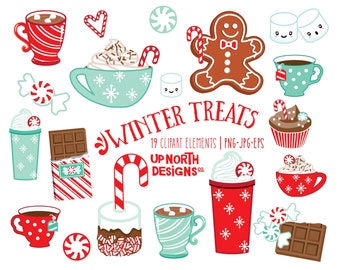 Winter Treats Mint and chocolate Hot chocolate on cold days Candy cane gingerbread man and mint tea