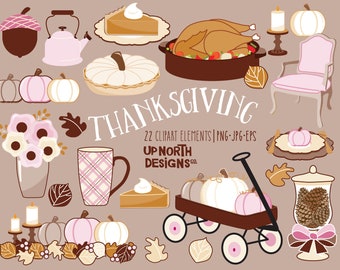 Pink Thanksgiving Clipart pink pumpkins and decorations pumpkin pie and wagon for your Thanksgiving invitations place holders art projects