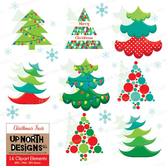 Commercial and Personal Christmas Holiday Decor Clipart Clip Art Vector Christmas Tree Clipart Clip Art
