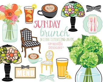 Sunday brunch decor clipart glass stained lamps and designer chairs beautiful hydrangea flowers perfect for a Sunday brunch with loved ones