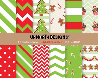 Gingerbread Set Digital Paper Personal and Commercial Use