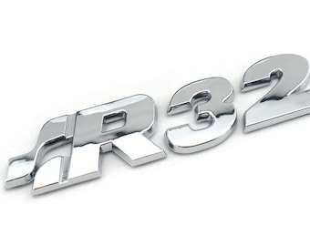 R32 Silver Badge fit for VW Volkswagen Golf Passat Corrado Emblem Uk Stock