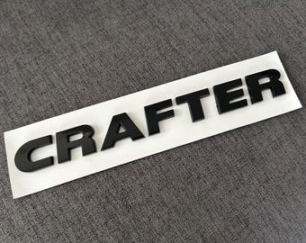 VW Crafter Black Gloss Rear Badge Emblem New UK Stock