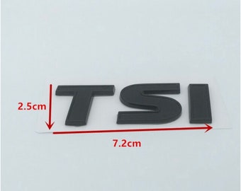 VW TSI Black Gloss Badge Emblem Golf Passat Caddy Scirocco boot UK Stock