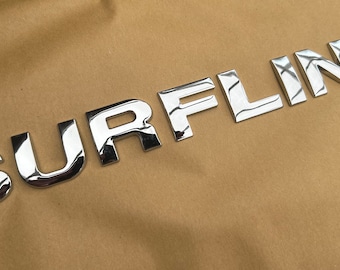 VW Highline Silver lettering ‘SURFLINE’ Rear Badge Emblem Transporter Caddy T4 T5 T6 New UK Stock