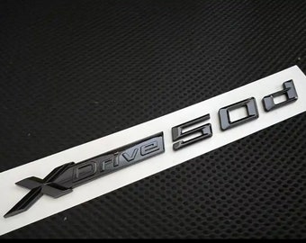 BMW XDrive Badge Emblem 50d Black Gloss Rear Boot Side Door Single/Twin packs UK Stock