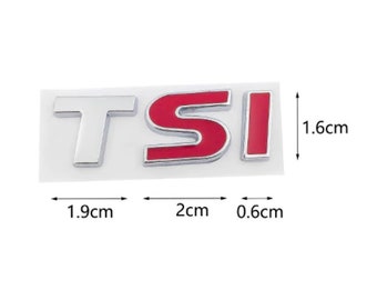 TSI Boot Badge Small For VW Golf Passat Caddy Scirocco Jetta Trunk Emblem UK Stock